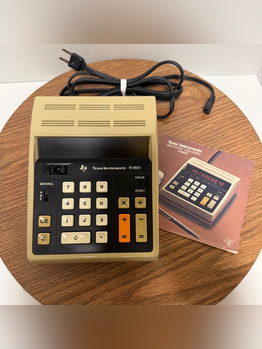 Texas Instruments TI-3500 Electronic Calculator DESKTOP VINTAGE 1970s Working